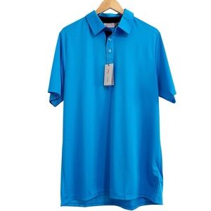 KJUS Silas Polo Golf Shirt in Atlanta Blue NWT Size XL